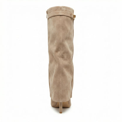 Damen Stiefel Wildleder Braun Heidi Style - BerlinGlamour