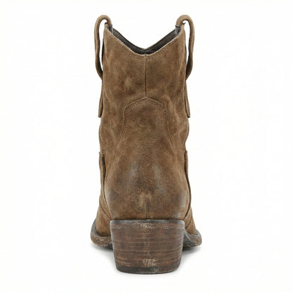 Western Stiefel Damen Kurz Wildleder Knöchelstiefel