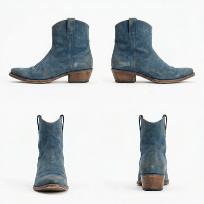 Western Stiefel Damen Kurz Wildleder Knöchelstiefel
