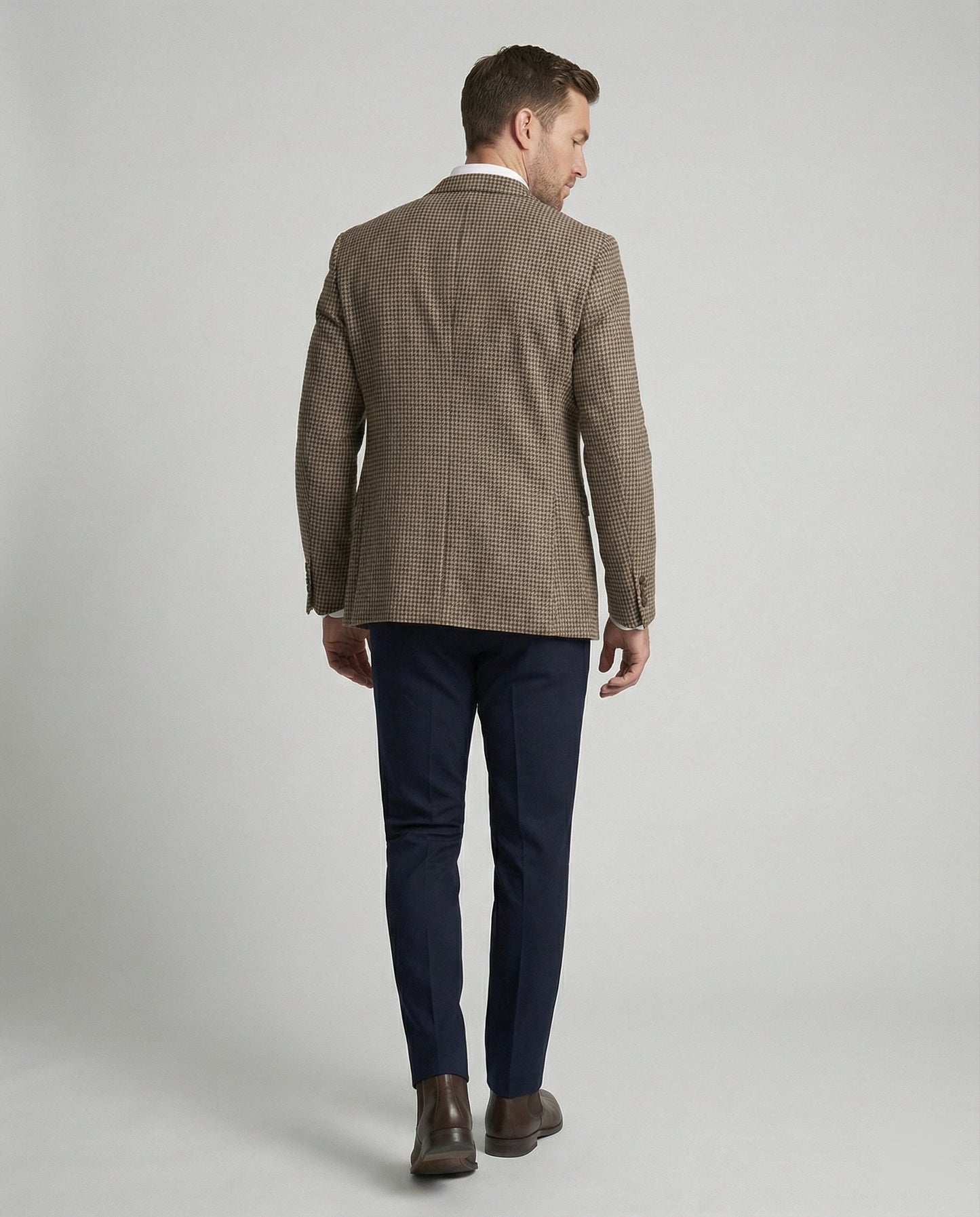 Herren Blazer Kariert Slim Fit Modern