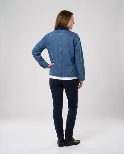Damen Denimjacke Klassisch mit Brusttaschen
