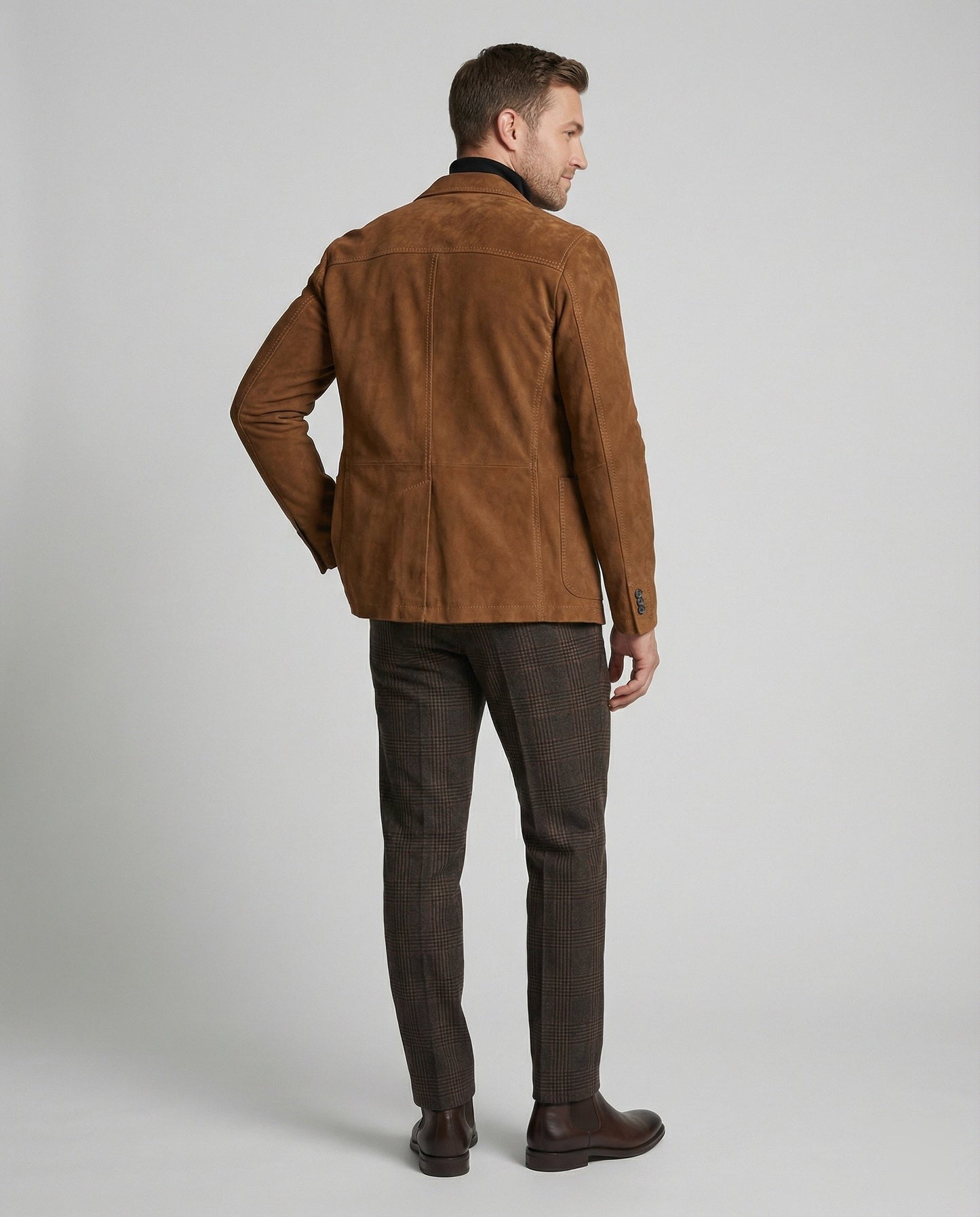 Herren Lederblazer Slim Fit Braun - BerlinGlamour