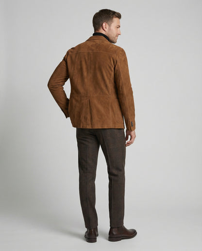 Herren Lederblazer Slim Fit Braun - BerlinGlamour