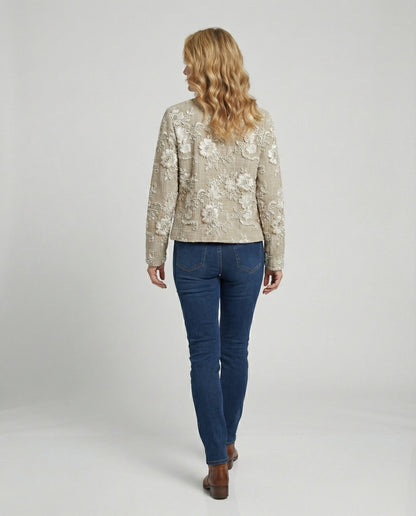 Frauen Cardigan Spitzen Knopfverschluss Romantisch Lässig