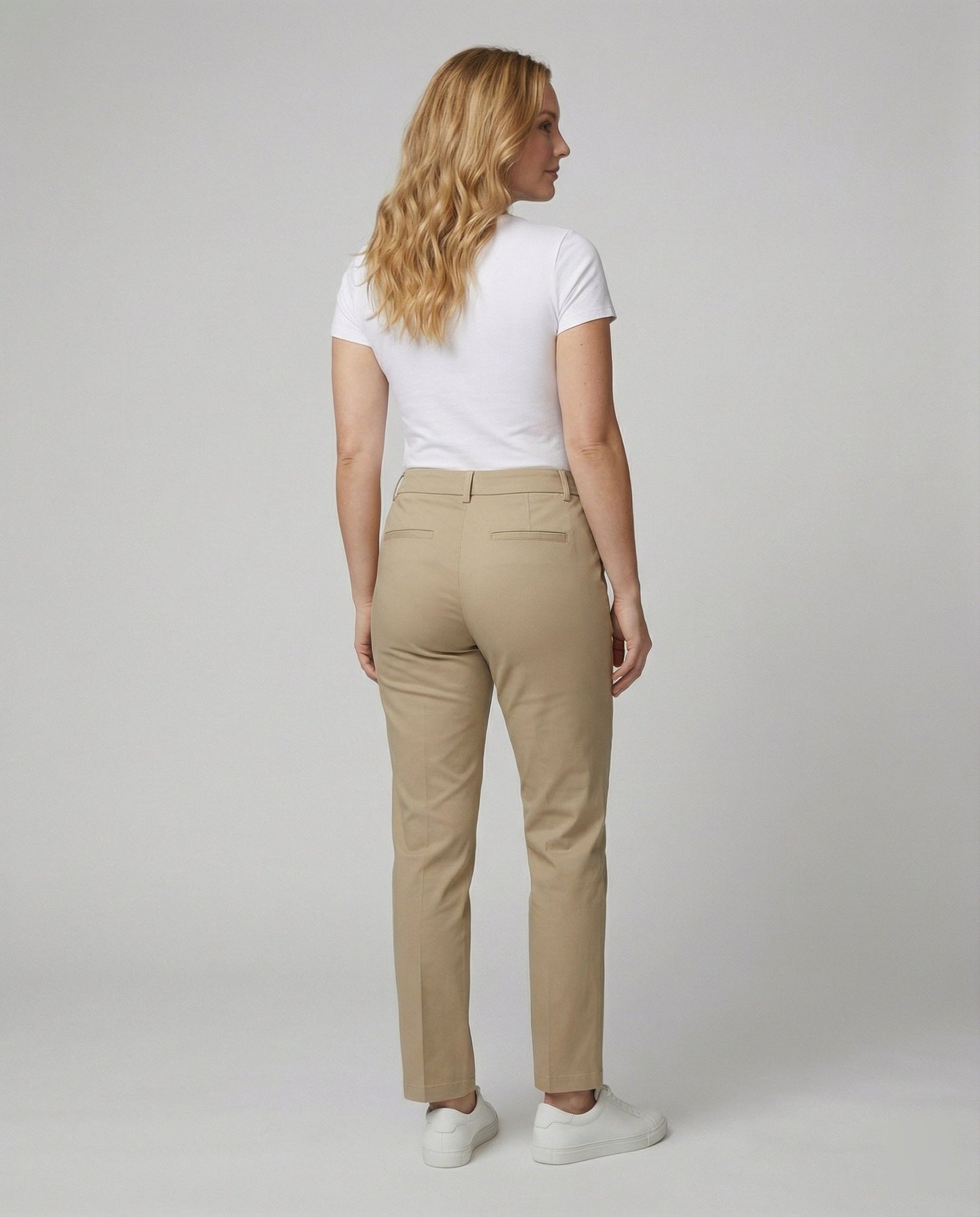 Damen Chino Hose Hochwertig Slim Fit Bequem