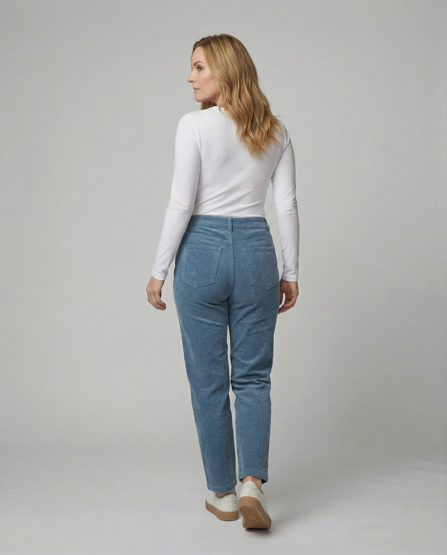 Damen Stoffhose Hochbund Elegant Strukturiert