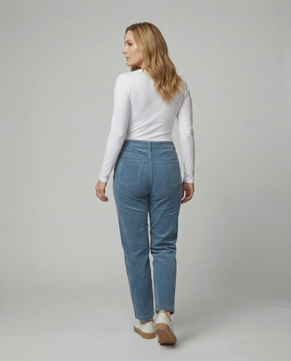Damen Stoffhose Hochbund Elegant Strukturiert