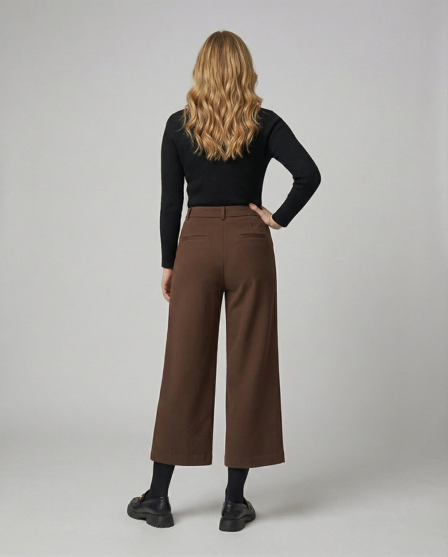 Damen Stoffhose Weite Bequem Klassisch