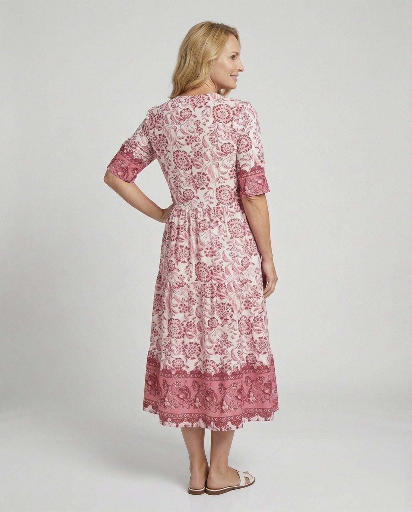 Damen Maxikleid Blumenmuster Sommerkleid Lang