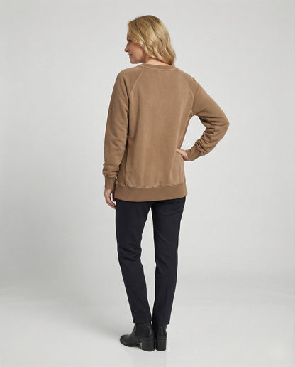 Kaschmir Sweatshirt V-Ausschnitt Bequem Freizeit
