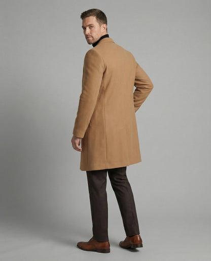 Herren Trenchcoat Lang Lederoptik Elegante
