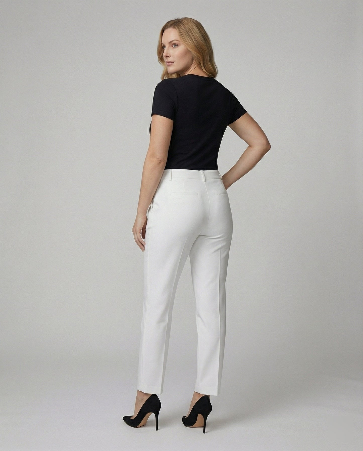 Damen Slimfit Hose Hochtailliert Elegant