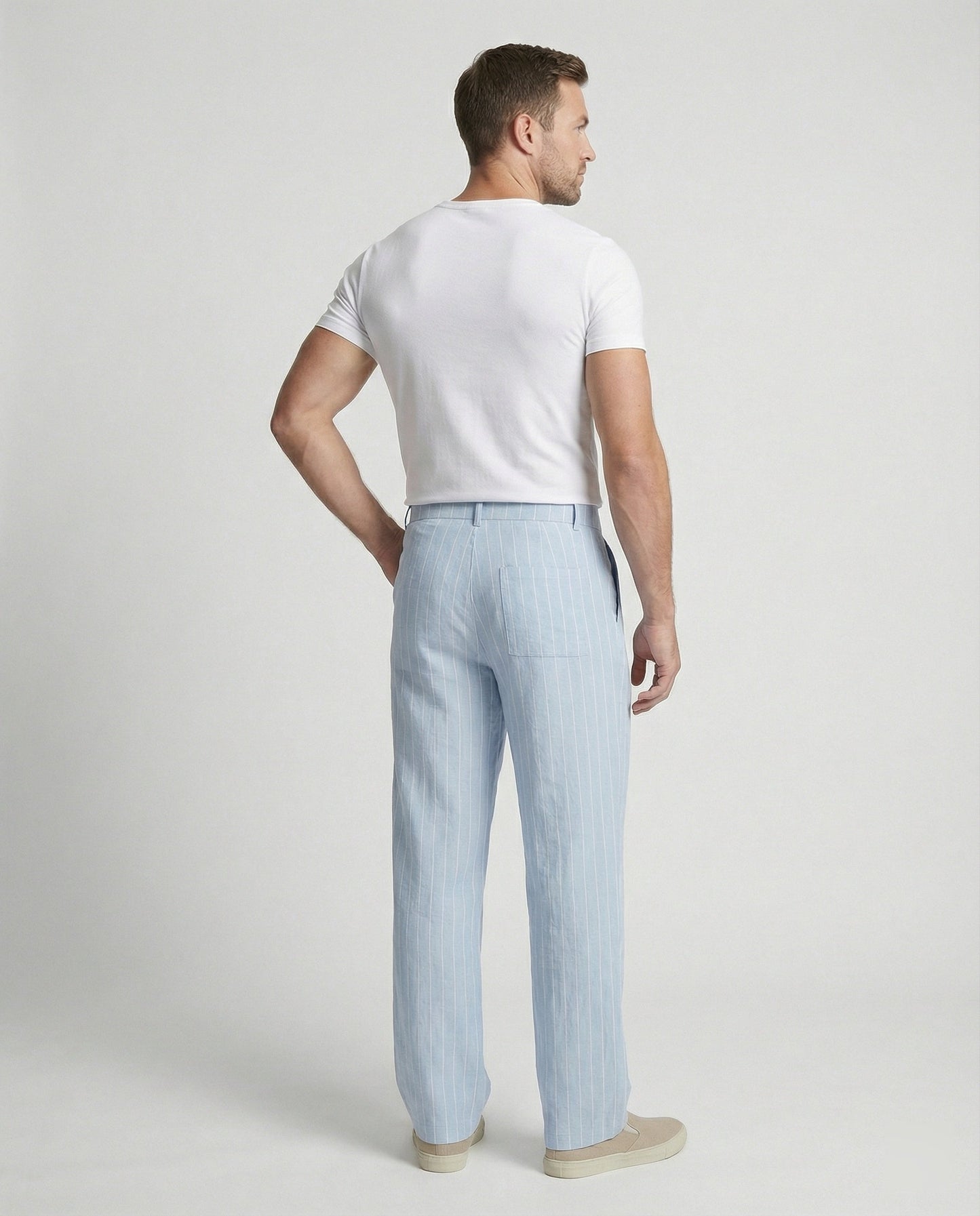 Herren Strandhose Komfort Passform Nadelstreifenmuster Berlin