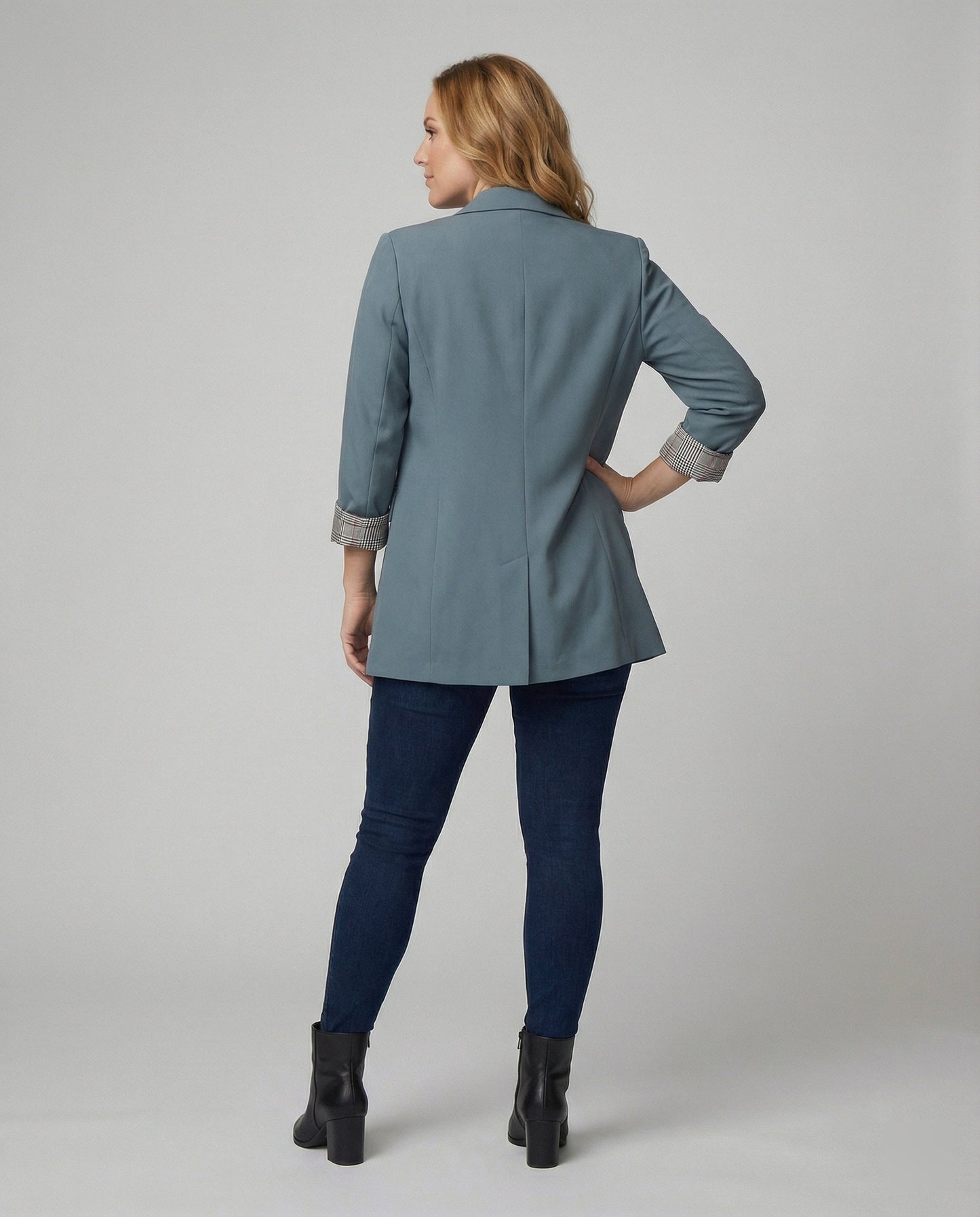 Damen Blazer Doppelreihig Kontrast Ärmel Modern Berlin