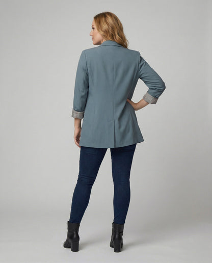 Damen Blazer Doppelreihig Kontrast Ärmel Modern Berlin