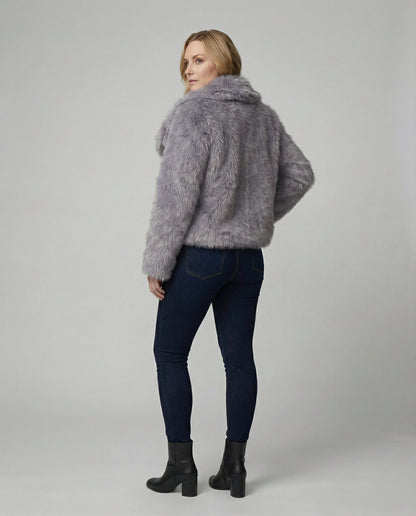 Fuchsfelljacke Streetstyle Luxus Mantel Damen
