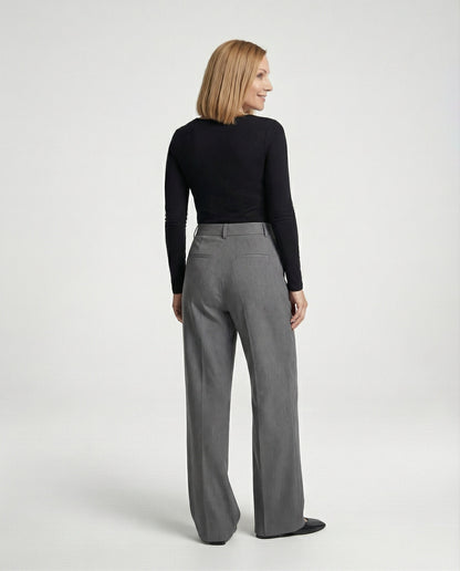 Weite Damen Stoffhose mit Bügelfalte Elegant