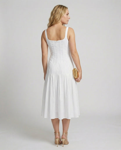 Elegantes Damen Midikleid Schnitt Frauenkleid