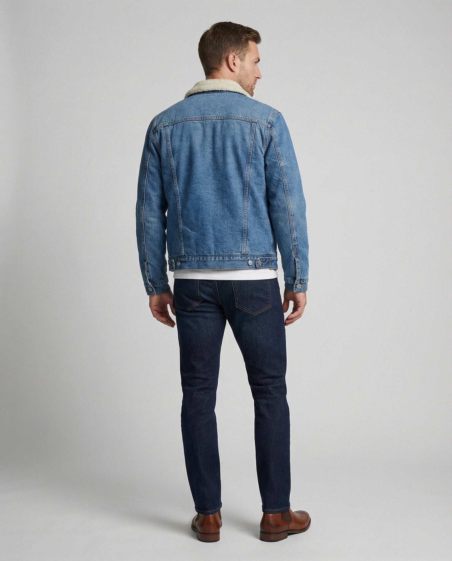 Warme Denim Jacke Herren Winter