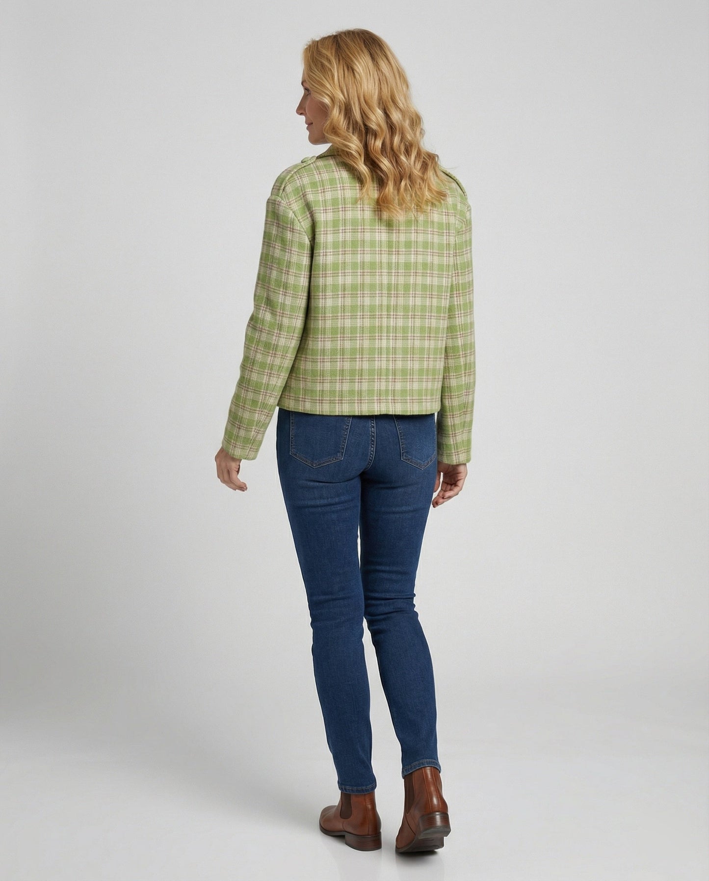 Kurzjacke Damen Karo Vintage Style