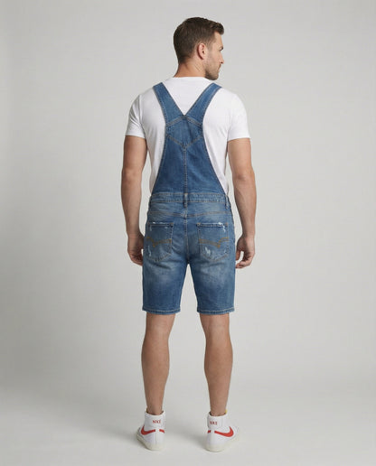 Herren Latzhose Used-Look mit abnehmbaren Trägern Jeans