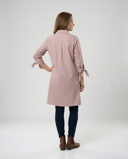 Damen Longbluse Lässig Umschlagärmel Freizeit