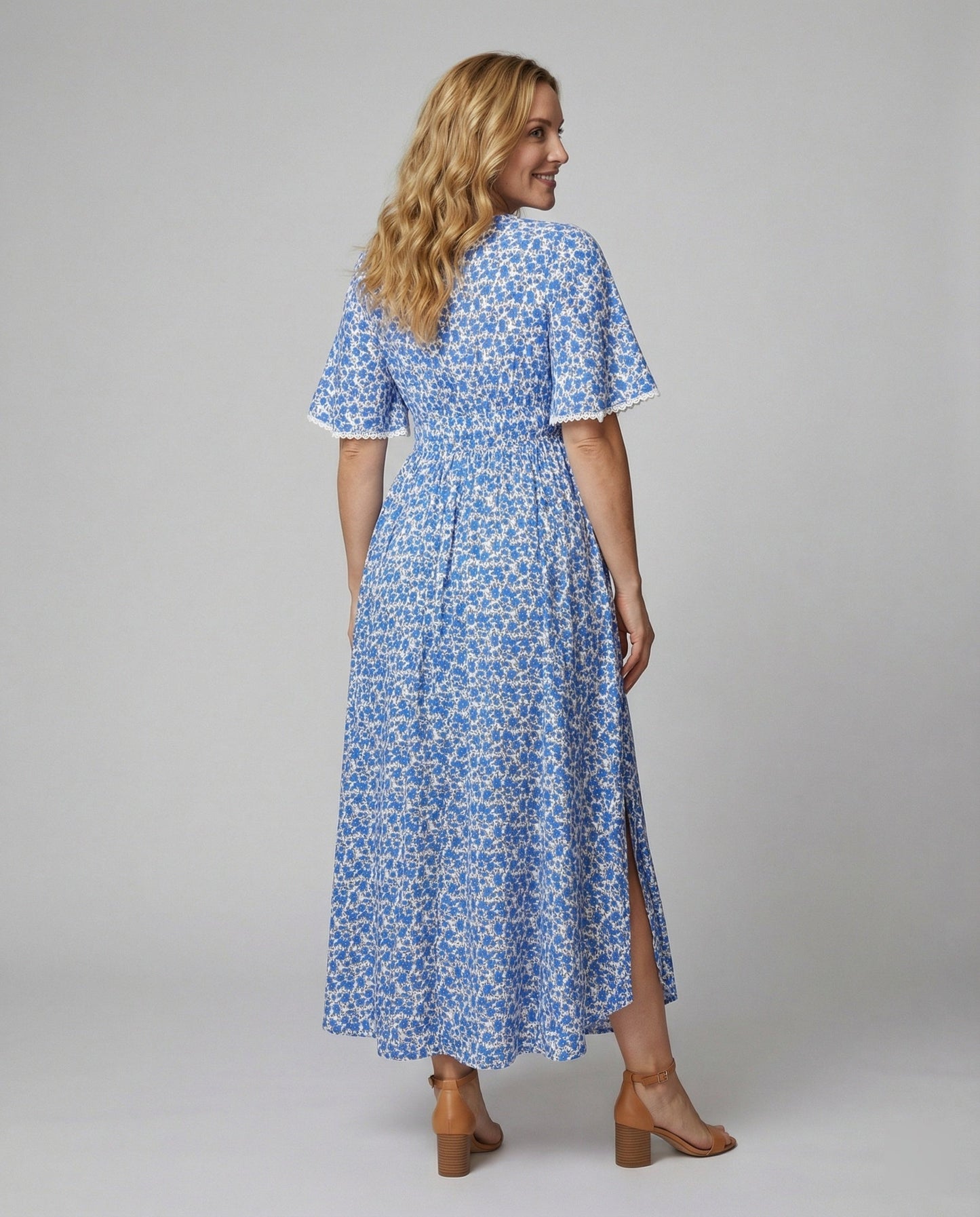 Damen Maxikleid Sommer Floral Blumig Lang