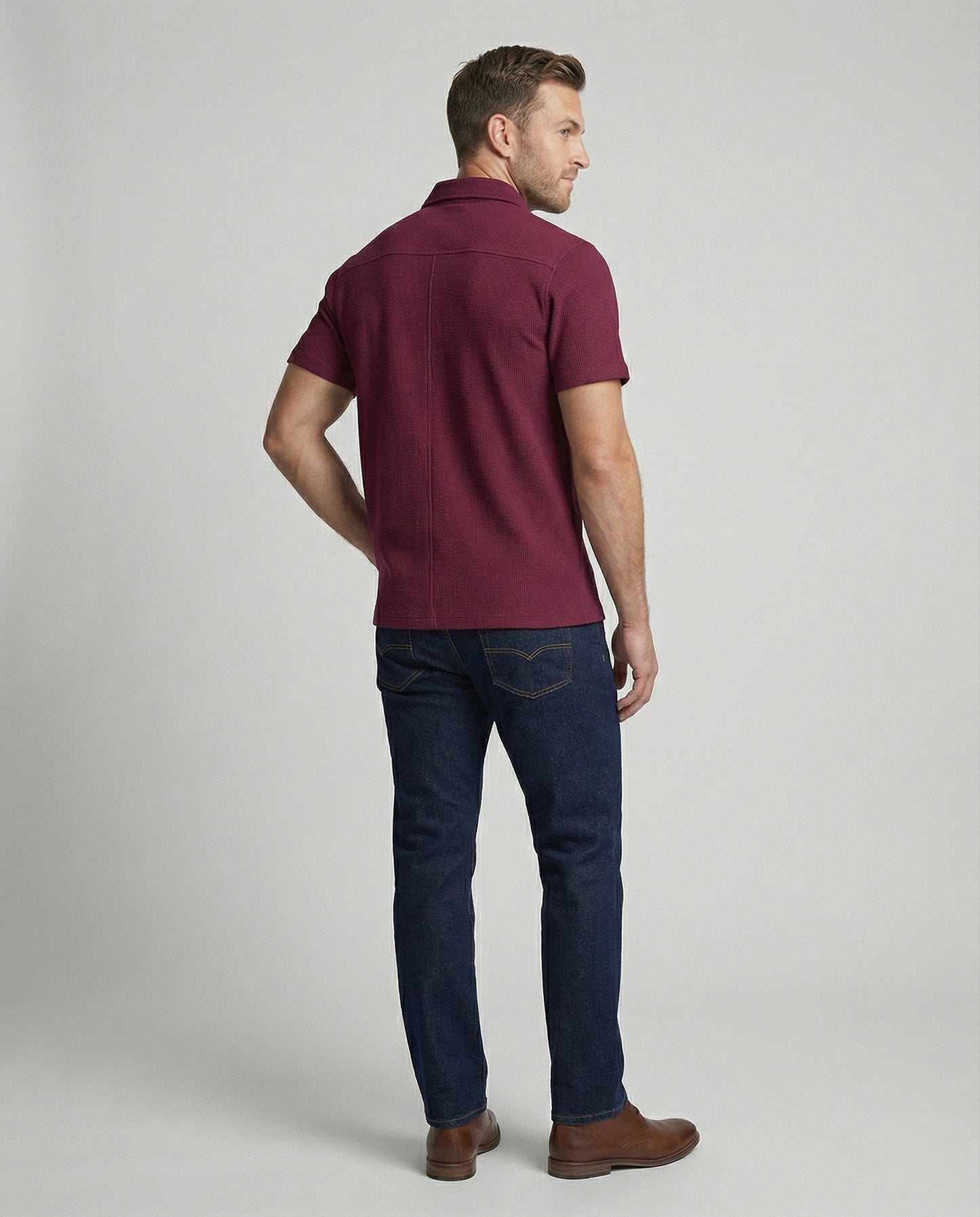 Herren Hemd Kurzarm Strukturstoff Modern - BerlinGlamour