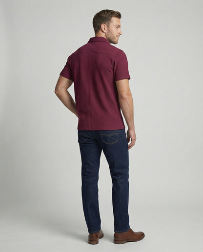 Herren Hemd Kurzarm Strukturstoff Modern - BerlinGlamour