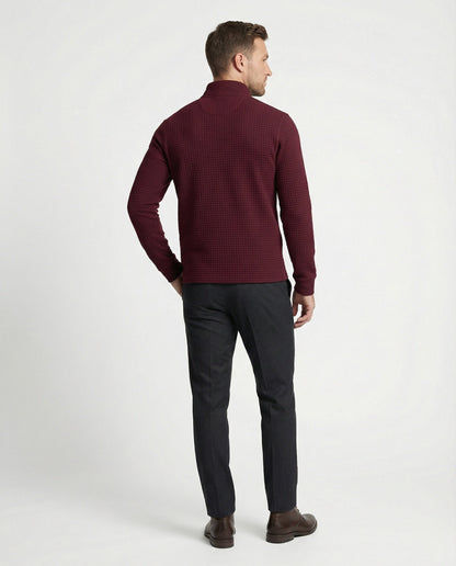 Herren Langarmshirt Modern Stehkragen Reißverschluss Elegant