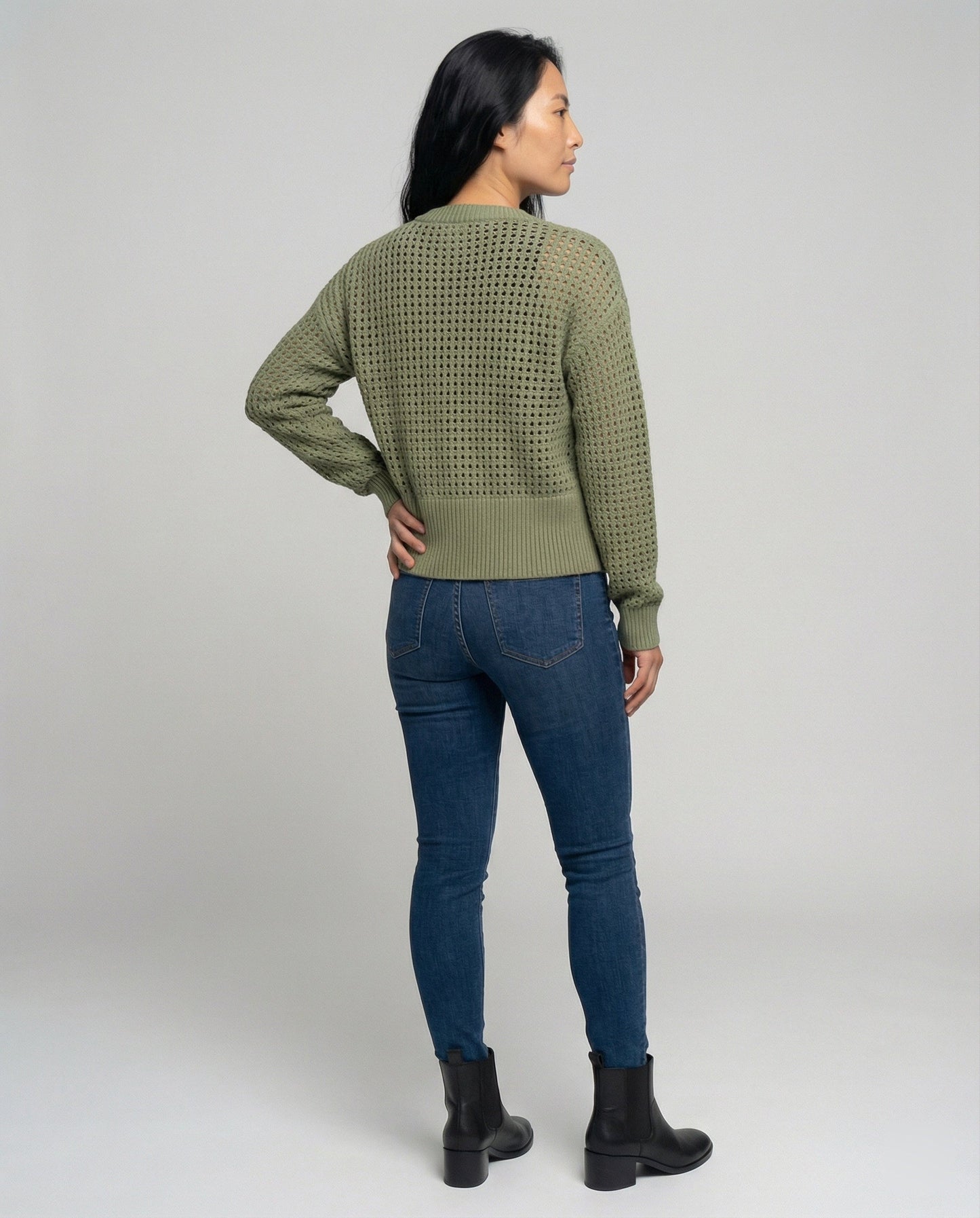 Damen Cardigan Strick Großkaros Luftig Modern
