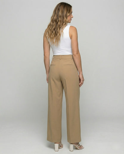 Damen Anzughose Hochbund Elegant Fließend