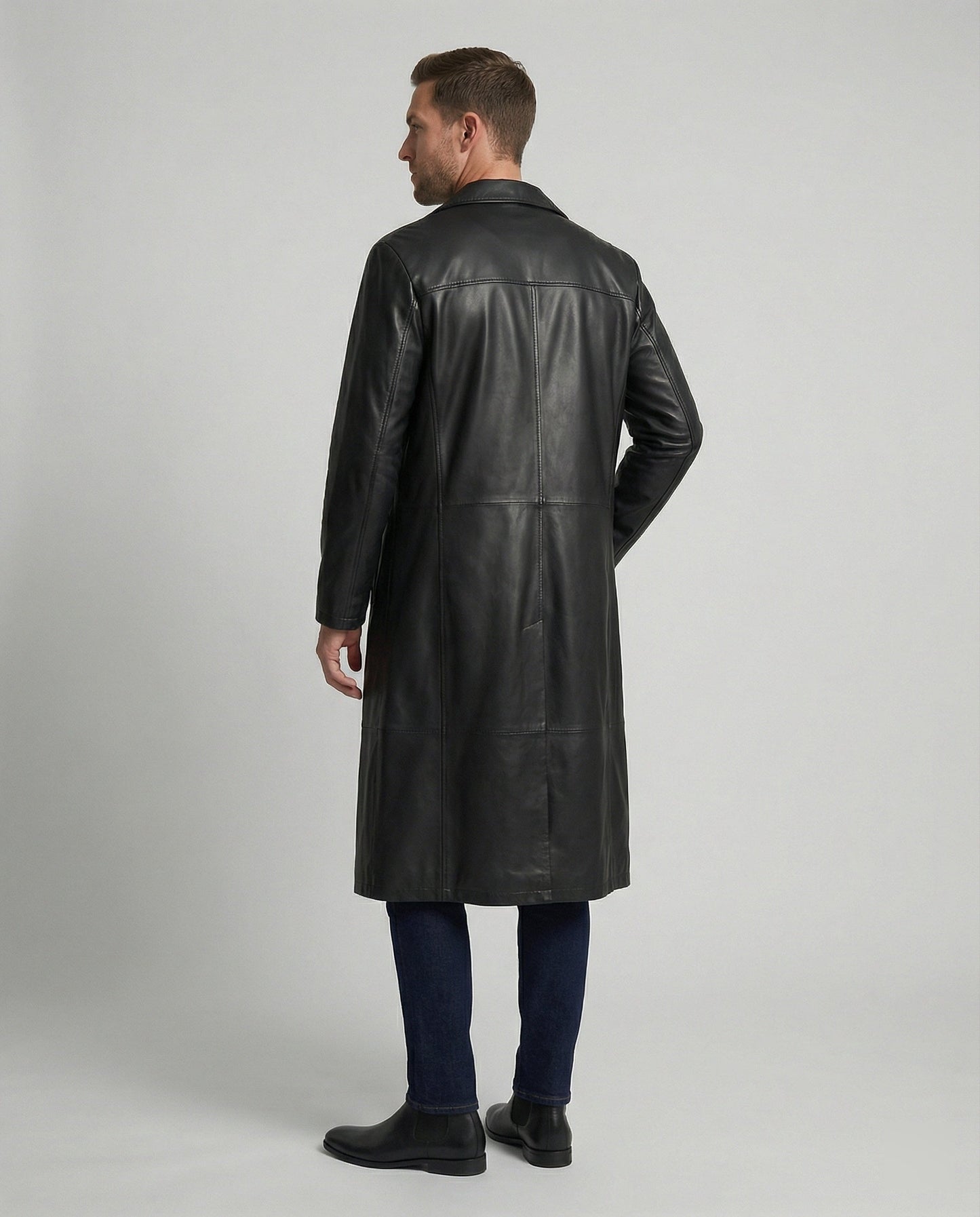 Herren Mantel Klassisch Langer Schnitt Winter
