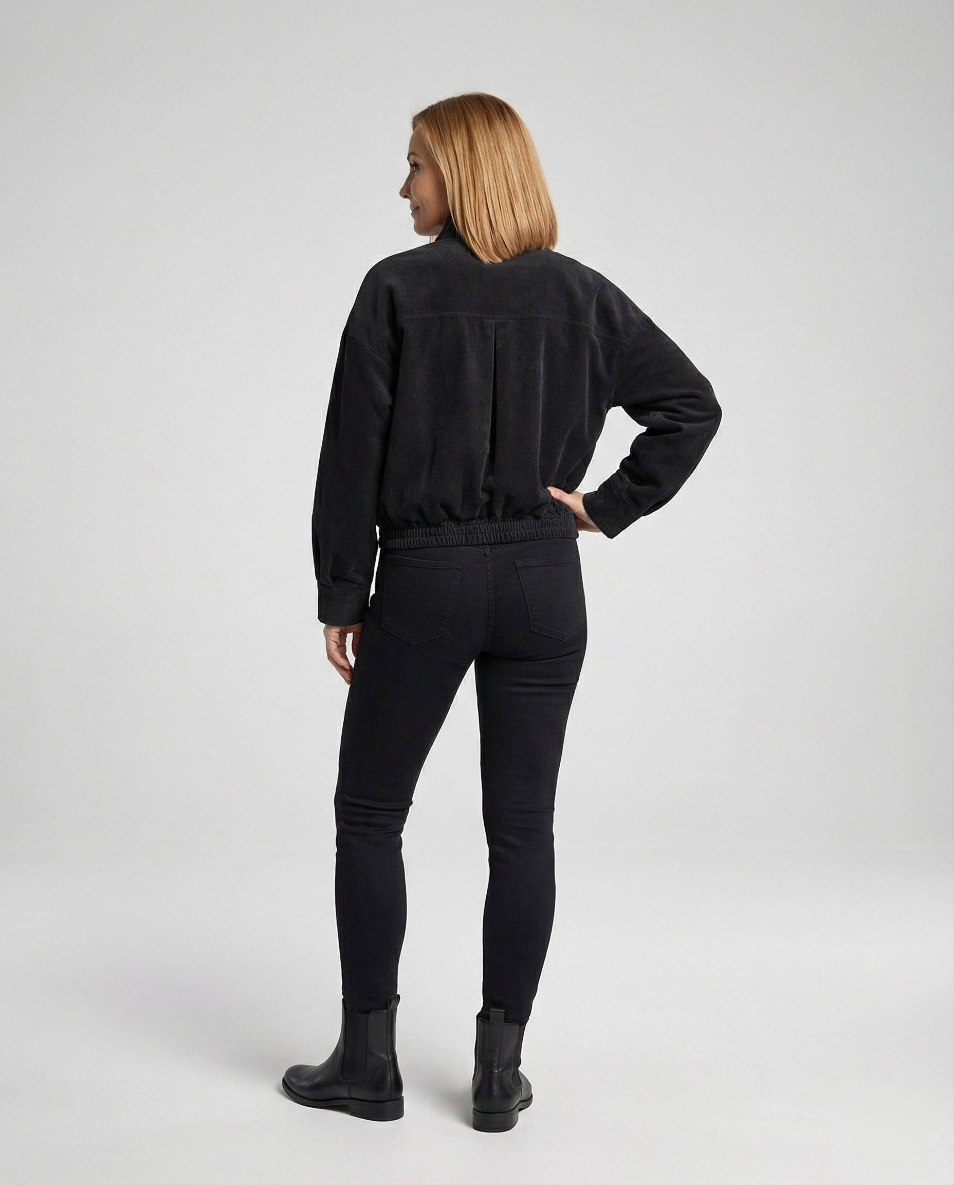 Damen Cordjacke Stehkragen Warm Modern - BerlinGlamour