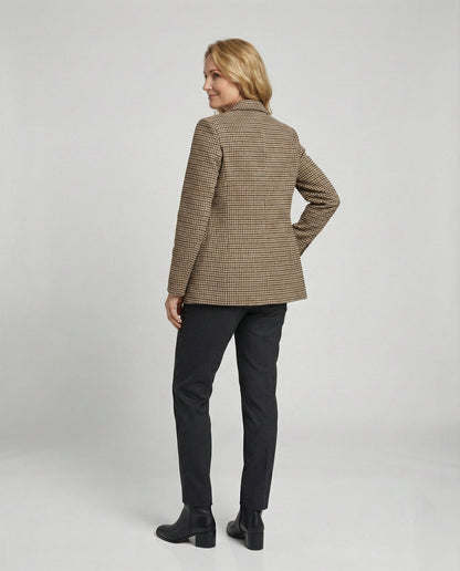 Damen Blazerjacke Kariert Doppelknopf Modern - BerlinGlamour
