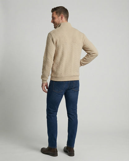 Herren Strickpullover Modern Hochkragen Reißverschluss