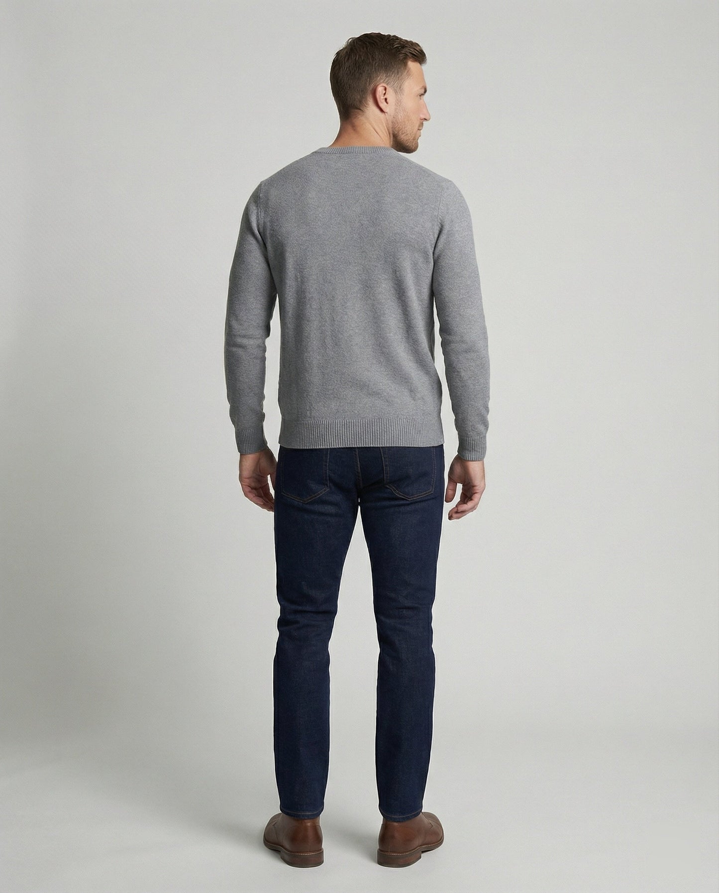 Feinstrick Pullover V-Ausschnitt Herren