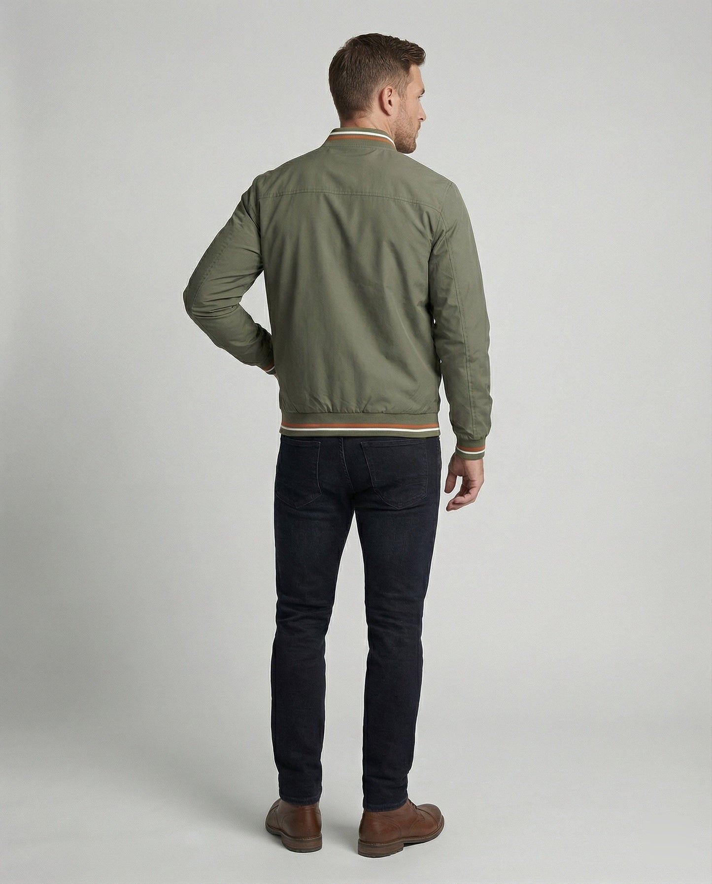 Herren Bomberjacke Slim Fit Leder