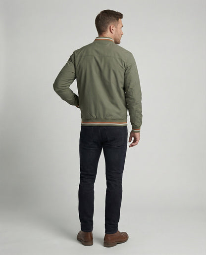 Herren Bomberjacke Slim Fit Leder