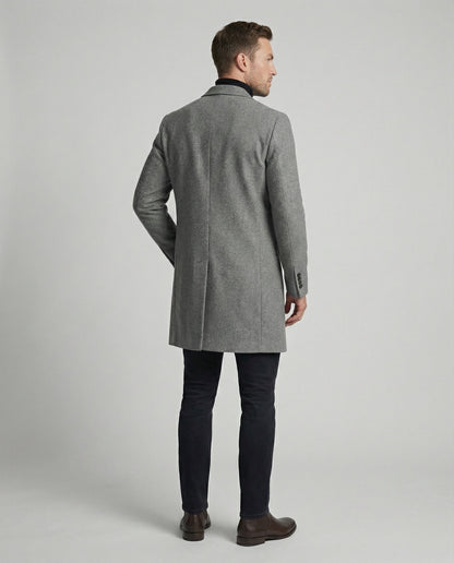 Herren Wintermantel Lang Revers Elegant