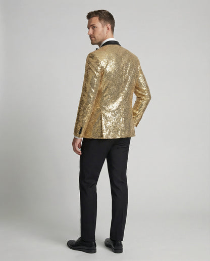 Eleganter Pailletten Blazer Herren Glitzer