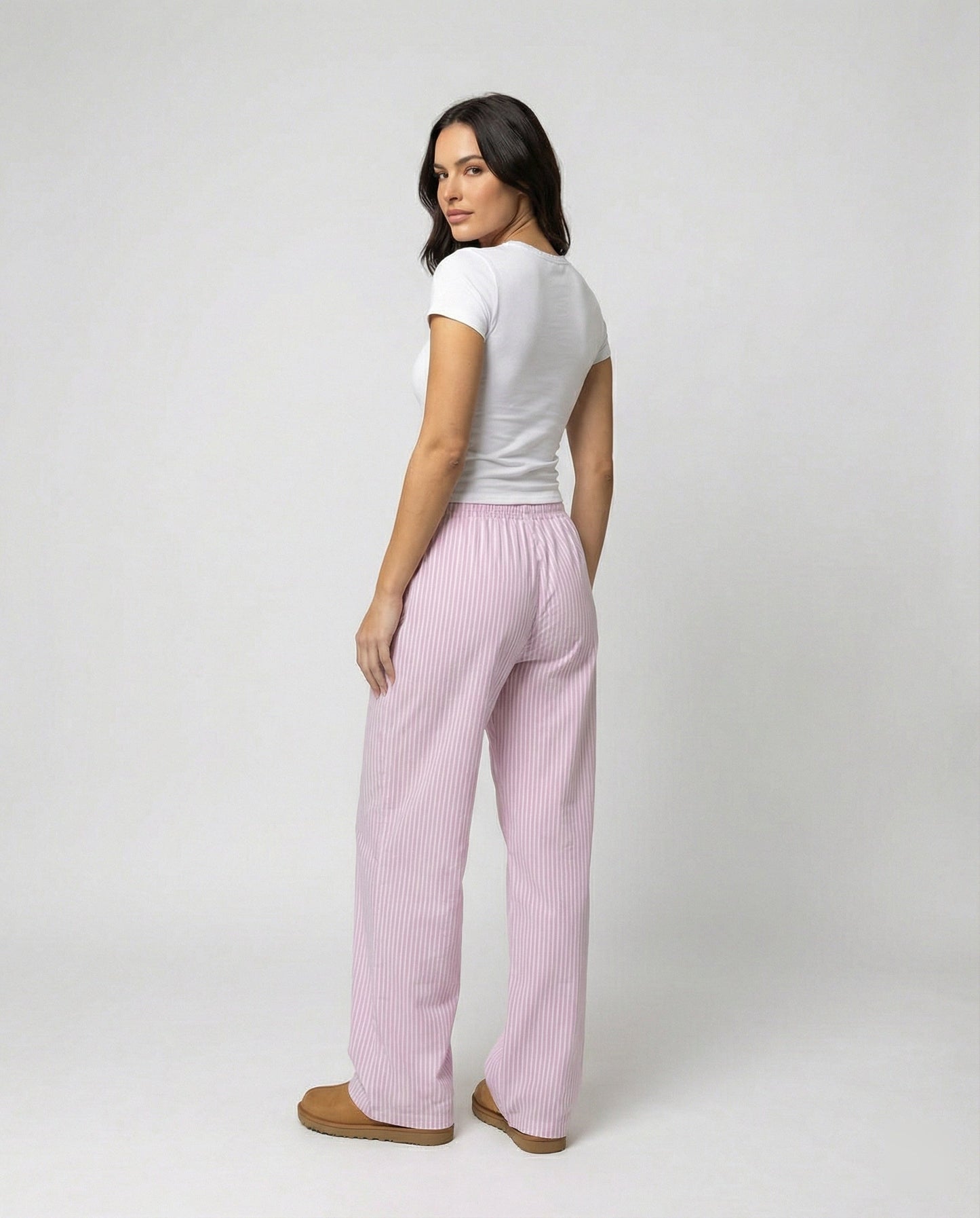 Damen Schlafhose Bequem mit Kordelzug Baumwolle