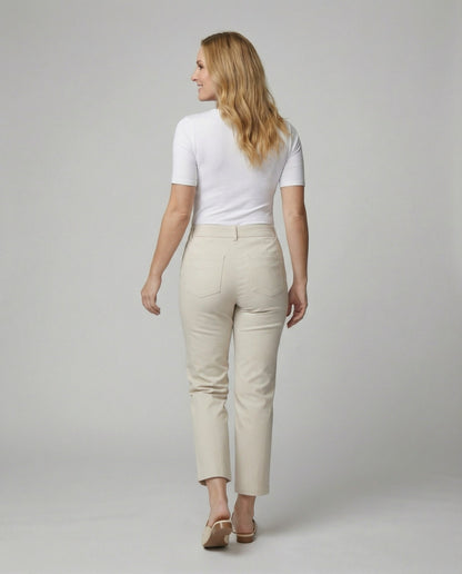 Damen Stoffhose High Waist Elegant Weite Bein