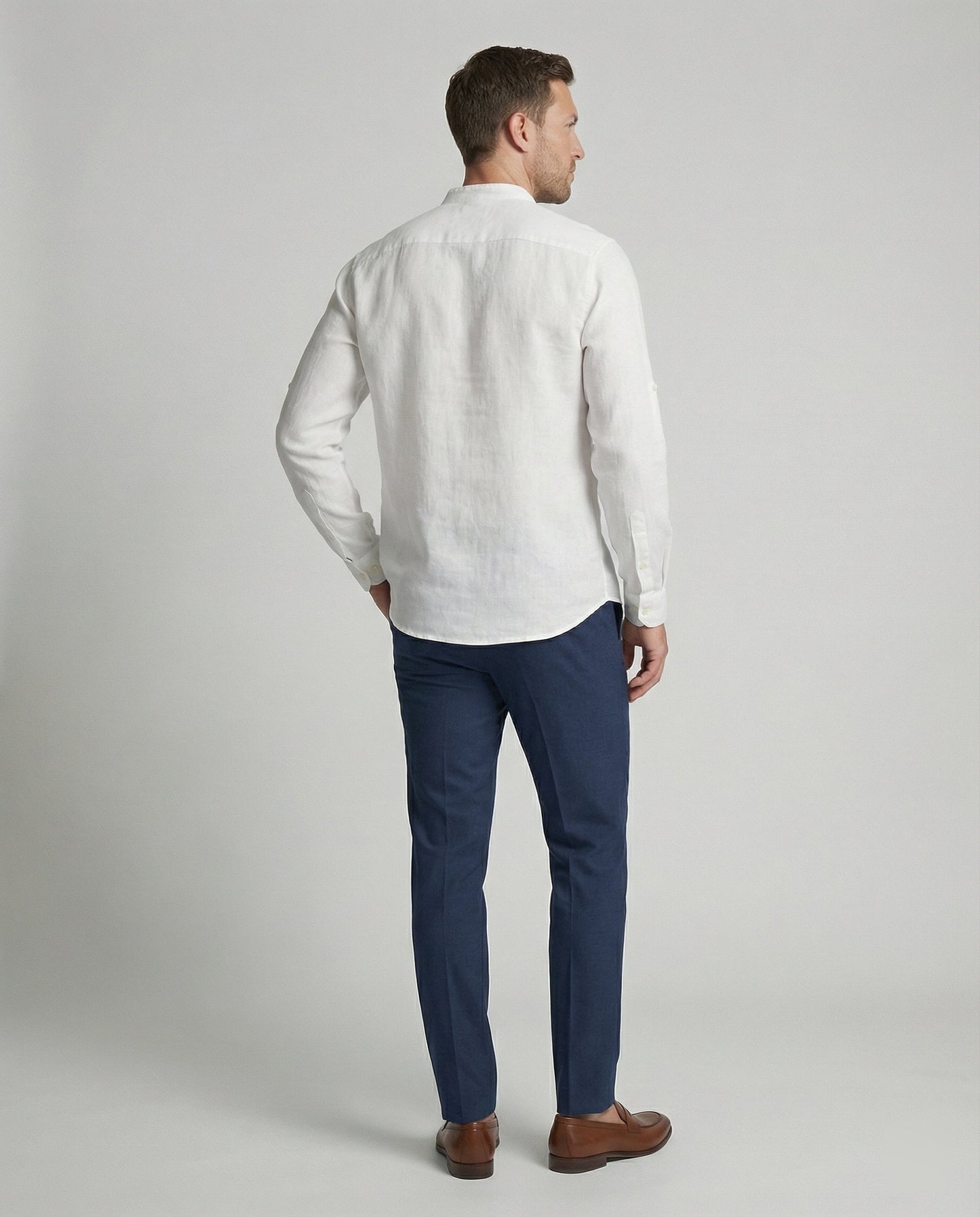 Herren Leinenhemd Sommerlich Leicht Modern