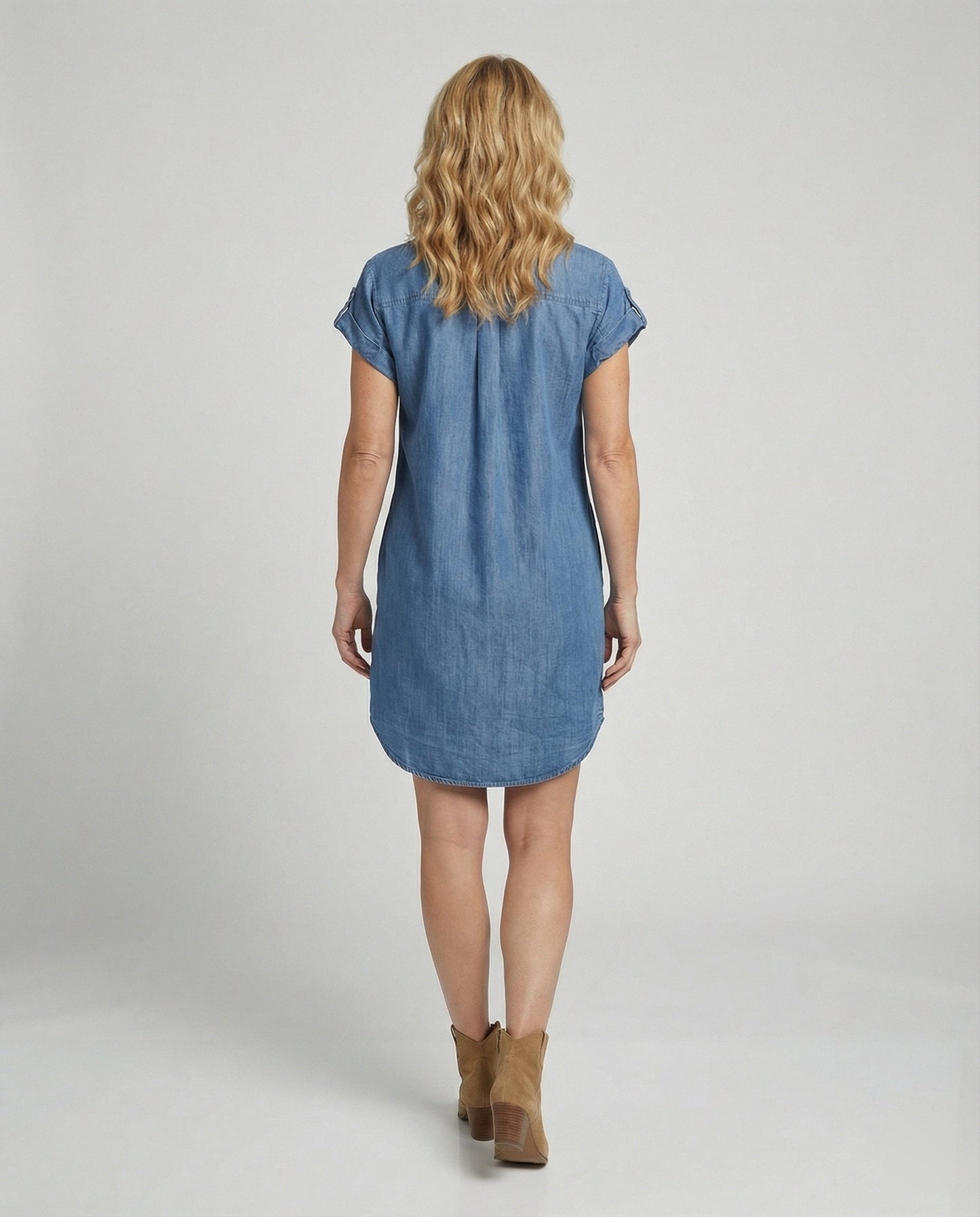 Frauen Jeanskleid mit Reißverschluss Modern