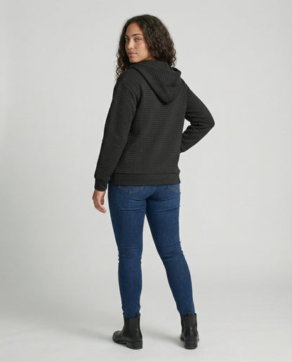 Damen Hoodie Zip Up Freizeitjacke Sportlich