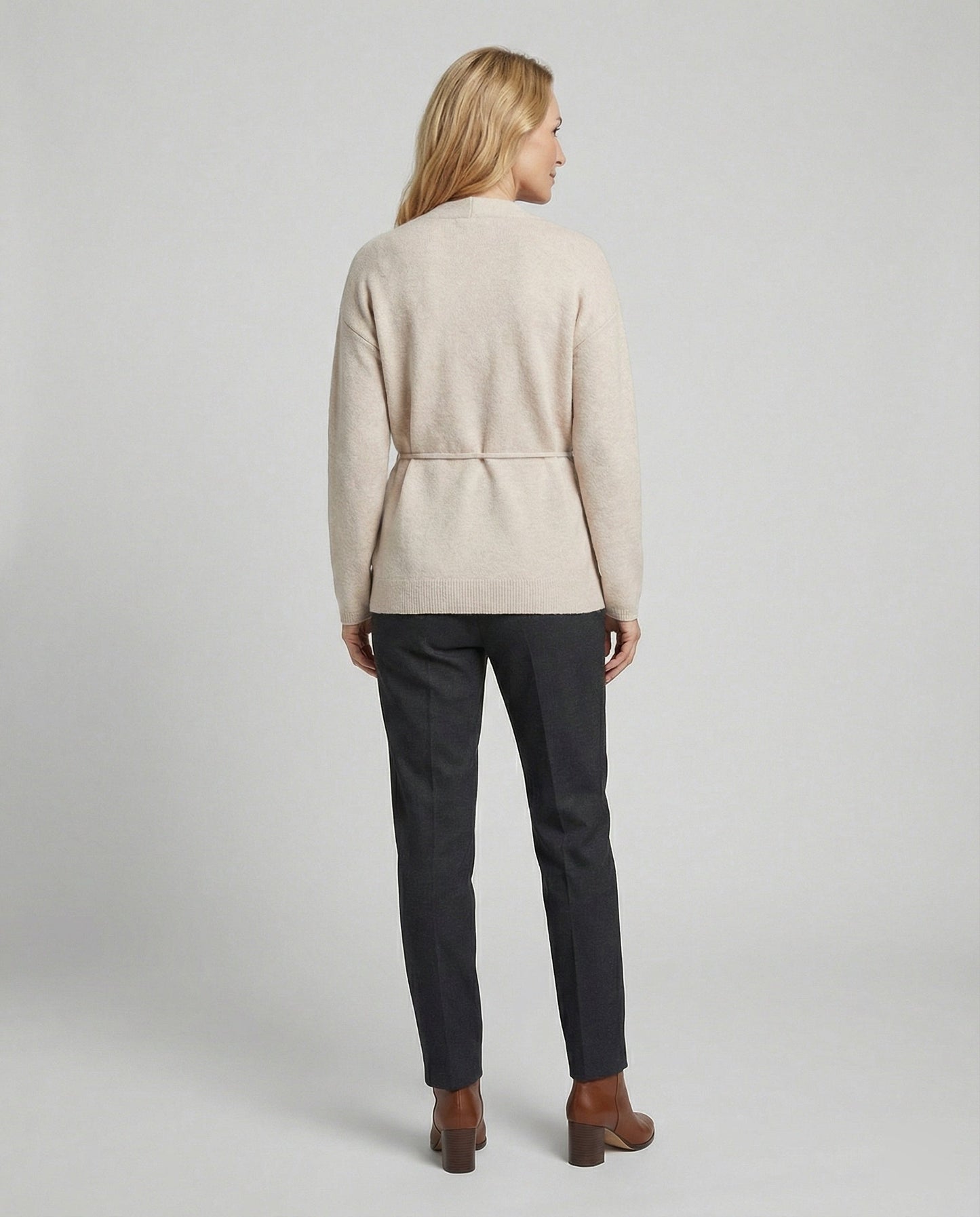 Damen Strickjacke Mit Gürtel Übergröße