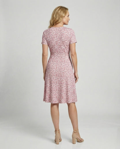 Blumenkleid Damen Wickelkleid Kurzärmelig Sommer