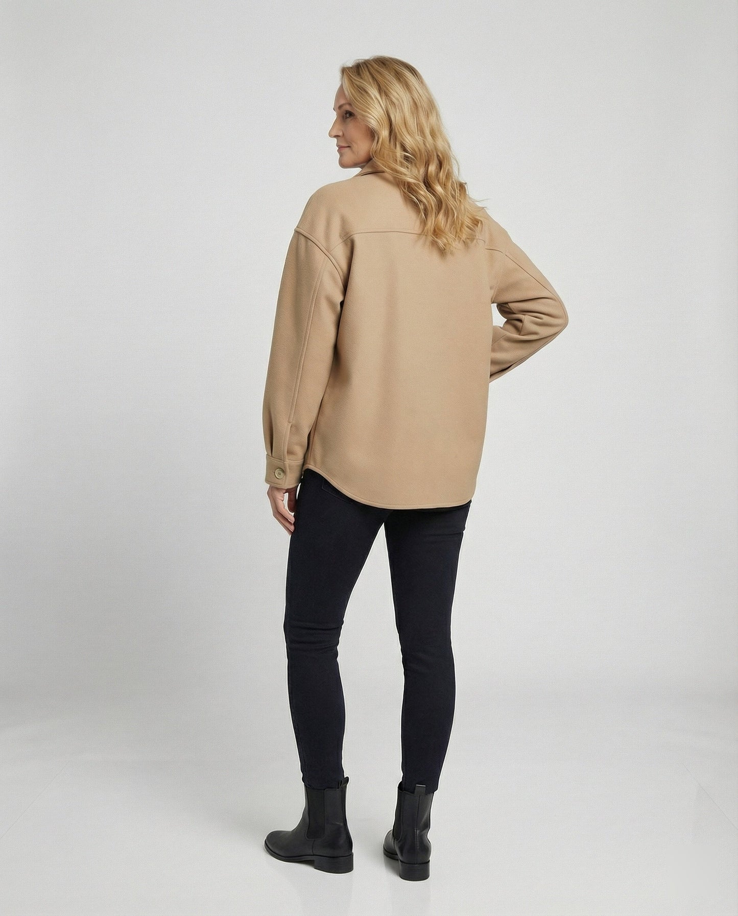 Damen Bluse Oversized Knopf Detail Großzügig