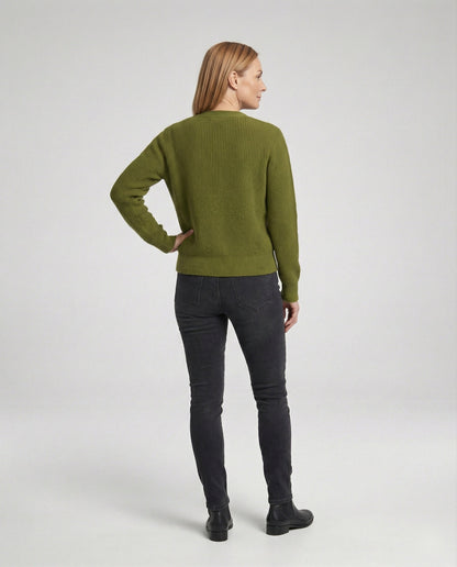 Damen Cardigan V-Ausschnitt Knöpfe Modern - BerlinGlamour